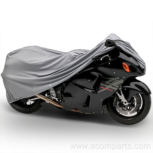 Full motorbike gray motorcycle cover with antenna holes